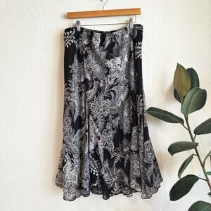 JKLA Midi Skirt XL Flare Whimsygoth Grunge Fairy Retro Y2K 90s Chiffon Paisley